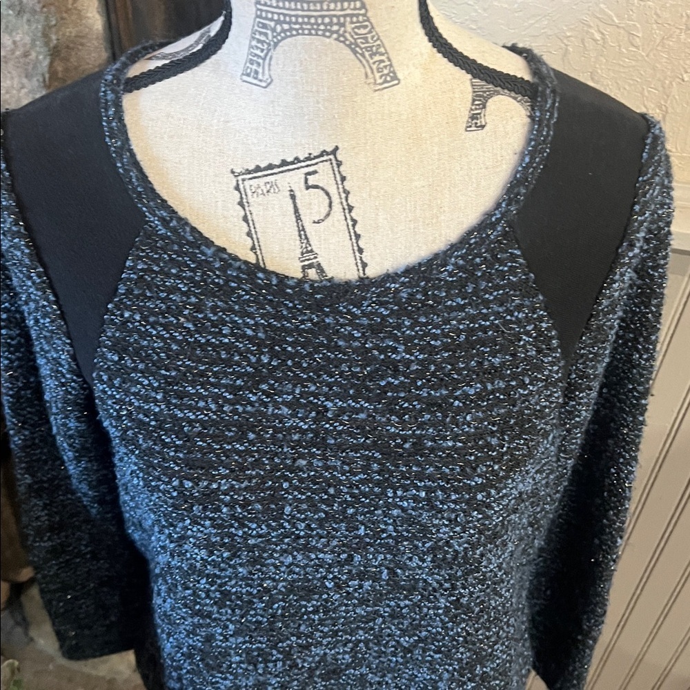 Sanctuary Black and Blue Crew Neck Sweater